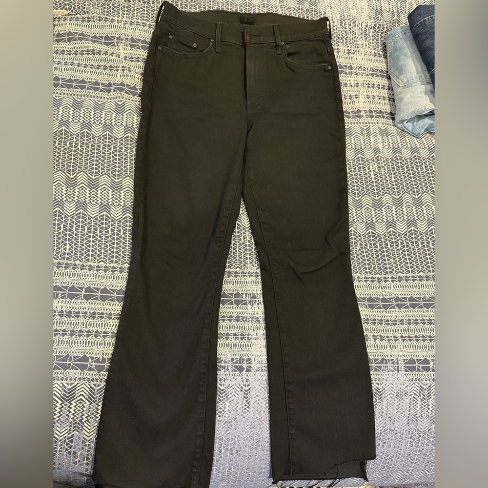 Mother insider crop step fray jeans